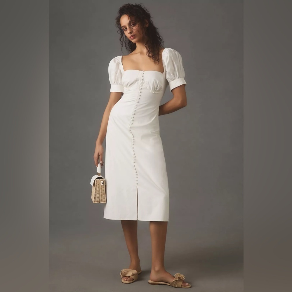 NWT Size XS - Forever That Girl Short-Sleeve Square-Neck Midi Dress